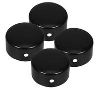 Baluue Embouts de Main Courante en Acier Inoxydable Noir 4 Pièces Support Fixe pour Rampe d'Escalier Compatible Bois et Métal Accessoires pour Rampes d'Escalier Protection