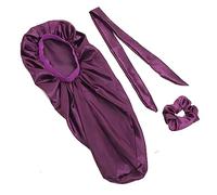 Baluue En Satin Créatif 3 Pièces Chapeau De Nuit Élastique Bonnet De Sommeil Et Respirant Foulard Décoratif Pour Cheveux Soin Des Cheveux