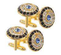 Baluue Ensemble 2 Paires Boutons de Manchette Homme Œil du Diable Incrusté Cristal, Accessoires Costume Luxe pour Chemise Habillée Smoking, Mariage Travail et Événements Formels