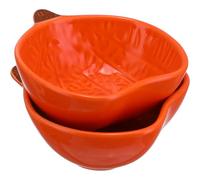 Baluue Ensemble De 2 Bols En Céramique En Forme De Citrouille Petits Plats D'Assaisonnement Assiettes En Forme De Citrouille Pour Halloween Thanksgiving Collations Service De Sauces