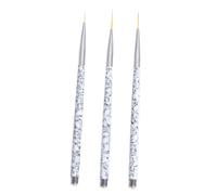 Baluue Ensemble de 3 Pinceaux à Ongles pour Nail Art 11/15/20 MM Poils en Nylon Outils de Manucure Précis pour Dessin et Décoration D’Ongles Usage Professionnel et Personnel