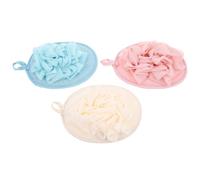 Baluue Ensemble de 3 Serviettes de Bain Exfoliantes en Filet Doux pour Filles Couleurs Beige Rose et Bleu Gommage et Massage Corps Accessoires Bain Polyvalents pour Maison et Voyage