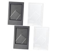 Baluue Ensemble de 4 Mini Cadres Photo 3 Pouces Support Vertical 2 Transparents Mats 2 Noirs Brillants Cadres Photo Uniques pour Décoration de Bureau Salon