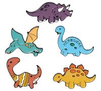 Baluue Ensemble de 5 Épingles Badge Dinosaure en Alliage, Décorations Simples et Élégantes pour Vêtements et Costumes, Accessoires Adorables pour Femmes et Filles