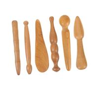 Baluue Ensemble de 6 Bâtonnets de Massage en Bois Naturel Gua Sha - Outils de Massage Facial et Corporel Multifonctions pour Visage Dos Jambes et Épaules Surface Lisse Accessoire