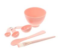 Baluue Ensemble D'outils de Spatules en Bois 6 Pièces pour Masque Facial Bols de 2,5ml à 15ml et Brosses en Nylon pour Mélange et Application Portable