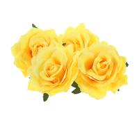 Baluue Épingle à Cheveux Fleur Lot de 4 Broches en Tissu Rose Pince à Cheveux pour Fille Décoration Fête Hawaïenne Mariage Camélia Jaune