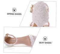 Baluue Escarpins à Talons Dentelle Blanche Femme Chaussures de Mariage Élégantes à Talon Fin Confortables et Stylées pour Printemps Soirée et Événements Formels