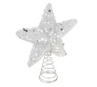 Baluue Étoile Décorative pour Sapin de Noël en Écume Argentée Texture Robuste, Décoration Classique et Intemporelle pour Thème Festif Familial