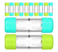 Baluue Étui à Lentilles de Contact Rigides Perméables aux Gaz Lot de 12 Pièces Bleu et Vert Boîte de Rangement Hermétique Repères Gauche/Droite Portable et Profond pour Voyage et Soin