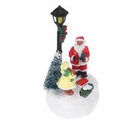 Baluue Figurine de Lampadaire de Noël à LED en Résine Résistante, Design Compact, Décoration Lumineuse pour Étagères et Maison en Saison Hivernale