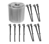 Baluue Filet Protège-Gouttière en Grillage Métallique 15 CM X 6 M 10 Crochets Gris Filtre Anti-Feuilles et Branches pour Jardin Protection les Débris et Obstruction des Gouttières