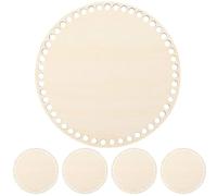 Baluue Fond de Paquet en Bois Rond 30 CM 5 Pièces pour Base de Panier à Crocheter DIY Matériau Naturel Solide Adapté pour Paquet à Main Crocheté et Loisirs Créatifs