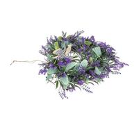 Baluue Guirlande Cœur en Lavande Artificielle Grosse Taille, Décoration Suspendue pour Porte D'entrée Saint-Valentin, Couronne Murale Fausse Fleur, Accessoire Romantique pour Fête