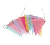 Baluue Guirlande de Fanions Triangulaires en Toile de Jute Imitation Lin 15 Pièces sur 4 Mètres Décoration Colorée pour Mariage Fête d'Anniversaire et Carnaval