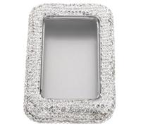 Baluue Guitar Pick Storage Case with Window Rhinestone Tinplate Plectrum Holder Box for Acoustic Electric Bass Guitar Portable Display Organizer