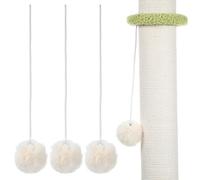 Baluue Jouet Suspendu pour Chat avec Balle Clochette, Lot 4 Pièces | Peluche Remplaçable, Jeu Interactif et Exercice, à Suspendre aux Poignées de Porte ou Armoires