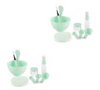Baluue Kit Complet De 2 Masques Faciaux Avec Bol Spatule Brosse Vaporisateur Jauges Vert Facile À Utiliser 9 Pièces X 2