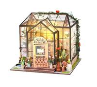 Baluue Kit de Bricolage Maison de Fleurs Miniature 3D à Assembler Soi-même, Modèle de Serrage Puzzle, Kit Artisanal sans Piles, Décoration Créative pour Loisirs et Intérieur, Présent DIY