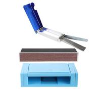 Baluue Kit de Lutherie 3 Pièces pour Guitare Acoustique et Électrique - Lime Sillet et Chevalet Bleue avec Levier en Aluminium 15 CM - Outil Précis pour Polissage et Réglage des Frettes