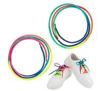 Baluue Lacets Ronds Arc-ciel Épais pour Sneakers Couleur Dégradée Antidérapants Remplacement pour Chaussures de Sport et Toile