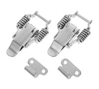 Baluue Loquets à Ressort en Acier Inoxydable 201, Petite Taille, Double Ressort, 2 Paires pour Boîtes à Outils et Valises, Quincaillerie de Verrouillage sans Clé, Usage Extérieur