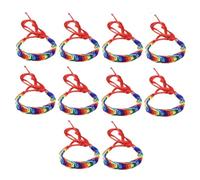 Baluue Lot De 10 Bracelets Tissés à La Main, Artisanaux Multicolores, Bracelets Garçon Et Filles En Fil Coloré, Tissage Décoratif, Bijoux D'été Pour Fête Et Plage