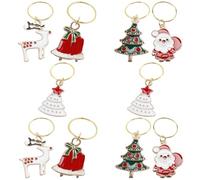 Baluue Lot de 10 Breloques pour Cheveux en Forme de Chapeau de Père Noël Bijoux en Métal pour Femmes Tresses Accessoires pour Cheveux Ensemble Festif