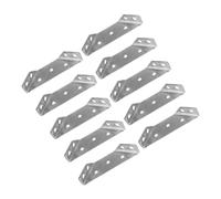 Baluue Lot de 10 Équerres d'angle Universelles en Acier Inoxydable Brossé 17 MM Supports Trapézoïdaux pour Meubles et Étagères Fixation Robuste pour Cadres et Tablettes