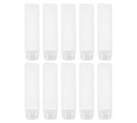 Baluue Lot de 10 Flacons de Dentifrice de Voyage Rechargeables 30 Ml Tubes Souples Transparents en Plastique Blanc Compacts et Légers pour Dentifrice Lotion et Gel - Format Portable