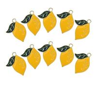 Baluue Lot de 10 Pendentifs Breloques Citron en Alliage Jaune, Accessoire DIY Créatif pour Colliers et Bracelets, Charms Réalistes pour Bijoux de Fabrication Artisanale, Usage Polyvalent