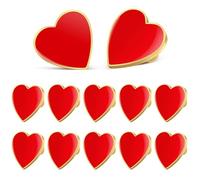 Baluue Lot de 12 Broches en Forme de Cœur pour La Saint-valentin, en Alliage Métallique, pour Mariage, Anniversaire, Fête, Costume, pour Hommes Et Femmes, Vêtements, Sacs, Chapeaux