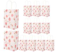 Baluue Lot De 12 Paquet En Papier Kraft Imprimé Pêche Petits Paquet Présent Poignées Pour Fêtes Et Anniversaires Usage Diy Et Présents D'invités Format 15x21x8 Cm