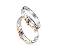 Baluue Lot de 2 Bagues Ouvertes en Argenté Sterling 925 pour Couple Design Créatif Unisexe Bagues Romantiques Ajustables pour Anniversaire et Fête Bijoux Chic pour Amoureux