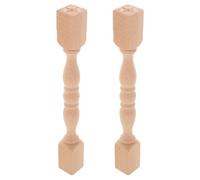 Baluue Lot de 2 Balustres d'Escalier en Bois Massif Non Peint 24 X 25 CM Poteaux Décoratifs pour Mobilier et Rénovation Intérieure Balustres pour Escalier Intérieur et Décoration