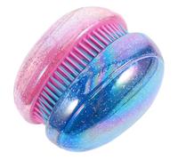Baluue Lot de 2 Brosses Démêlantes Antistatiques D'œuf, Poils Doux pour Cheveux Épais et Bouclés, Design Nacré Rose et Bleu Marine, Légères et Portables pour Massage Cuir Chevelu