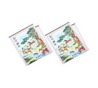 Baluue Lot de 2 Calendriers Muraux Chinois 2026 Année du Cheval Calendrier Annuel en Rotin Imitation Vintage Traditionnel Rappel des Vingt-Quatre Termes Solaires Décoration Intérieure et