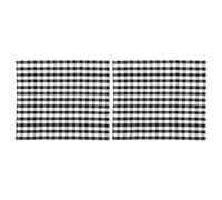 Baluue Lot de 2 Cantonnières Cuisine à Carreaux Buffalo Noirs et Blancs Polyester Résistant Dimensions 74X61 CM Rideaux Décoratifs pour Fenêtres Cuisine et Salle de Bain Facile à