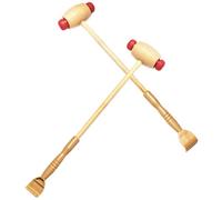 Baluue Lot de 2 Marteaux de Massage en Bois Portatifs pour Corps et Dos, Masseurs Manuels Ergonomiques pour Pieds, Jambes et Épaules, Outils de Massage Traditionnels pour Bien-détente