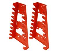 Baluue Lot de 2 Organiseurs D'outils Muraux en Plastique Rouge, Supports pour Clés à Molette et Accessoires, Étagère Perforée Multi-couches pour Rangement Atelier et Garage, Porte-outils