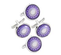 Baluue Lot De 2 Paires De Boutons De Manchette Tendance pour Homme : Boutons De Manchette Ronds À Fleurs, Clous De Chemise De Mariage, Bijoux Élégants pour Homme, Boutons De Manchette
