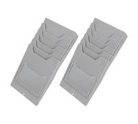 Baluue Lot de 2 Porte-cartes Mural en Plastique Transparent, Petit Présentoir à Cartes de Matériel 5 Emplacements pour Bureau, Suivi de Présence et Organisation des Fiches Techniques