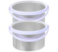 Baluue Lot de 2 Pots Intérieurs en Aluminium Argentés pour Chauffe-Cire Électrique Portable Pot Dépilatoire Amovible pour Épilation Visage et Corps Accessoire pour Kit D’Épilation