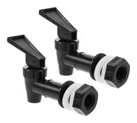 Baluue Lot de 2 Robinets de Remplacement Réutilisables en Plastique Noir pour Distributeur d'Eau et Carafe en Verre Ensemble Robinet d'Eau Extérieur Pratique pour Refroidisseur d'Eau