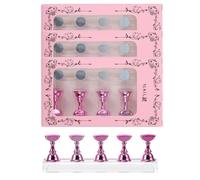 Baluue Lot de 20 Supports Magnétiques pour Capsules D'ongles en Acrylique, Taille Moyenne, Outil de Nail Art pour Débutants et Salons, pour Entraînement et Présentation à Domicile