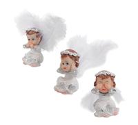 Baluue Lot de 3 Figurines D’Anges Miniatures en Résine Petites Statues D’Ange en Prière Décoration de Noël Européenne pour Cheminée Étagère ou Table Accessoires Festifs Compacts