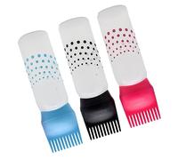 Baluue Lot de 3 Flacons de Capillaire Rechargeables avec Peigne Flacons de Shampoing de Salon Anti-fuite/rouge/noir