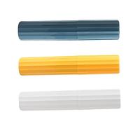 Baluue Lot de 3 Gobelets de Voyage pour Brosses à Dents, Porte-Dentifrice Portable, en Plastique Blanc Jaune Bleu, Format Compact Détachable, pour Déplacements, Salle de Bain, Utilisation Mobile