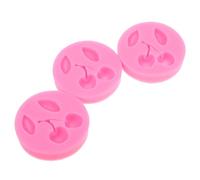 Baluue Lot de 3 Moules en Silicone Cerise Rose pour Fondant Chocolat et Bonbons - Moule Flexible Résistant Haute Température Décoration Gâteau et Pâtisserie Créative
