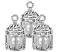 Baluue Lot de 3 Pendentifs Cage à Perles Oiseau en Alliage Argenté pour Création Bijoux Diy, Design Délicat et Fonction Insert Perles, pour Huiles Essentielles